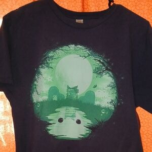 Men's Black Graphic Tee with Green Design